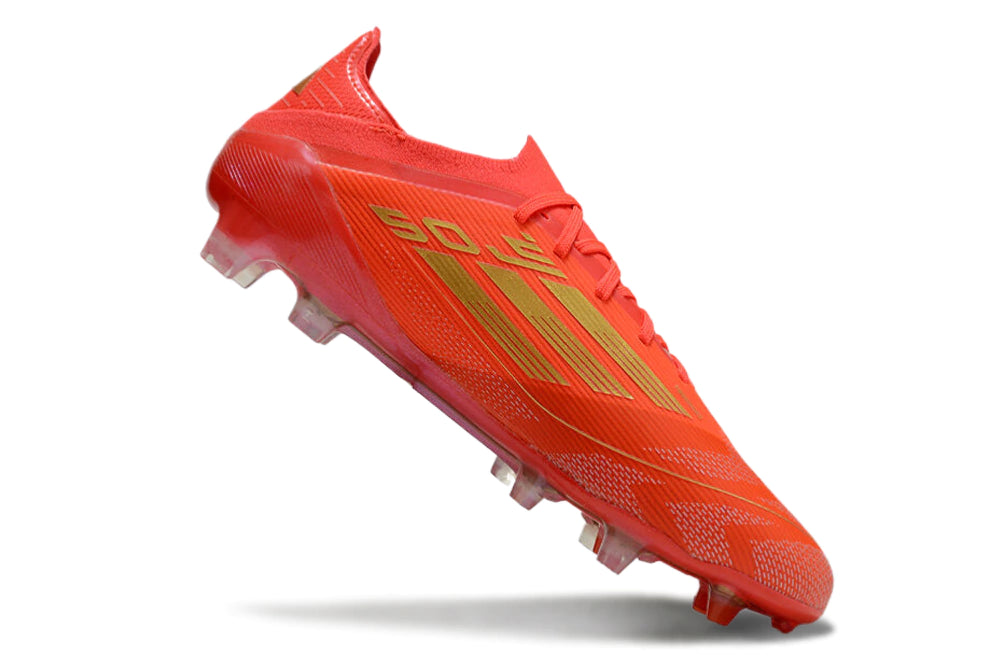Chuteira Adidas F50 X Campo - Vermelho/Dourado