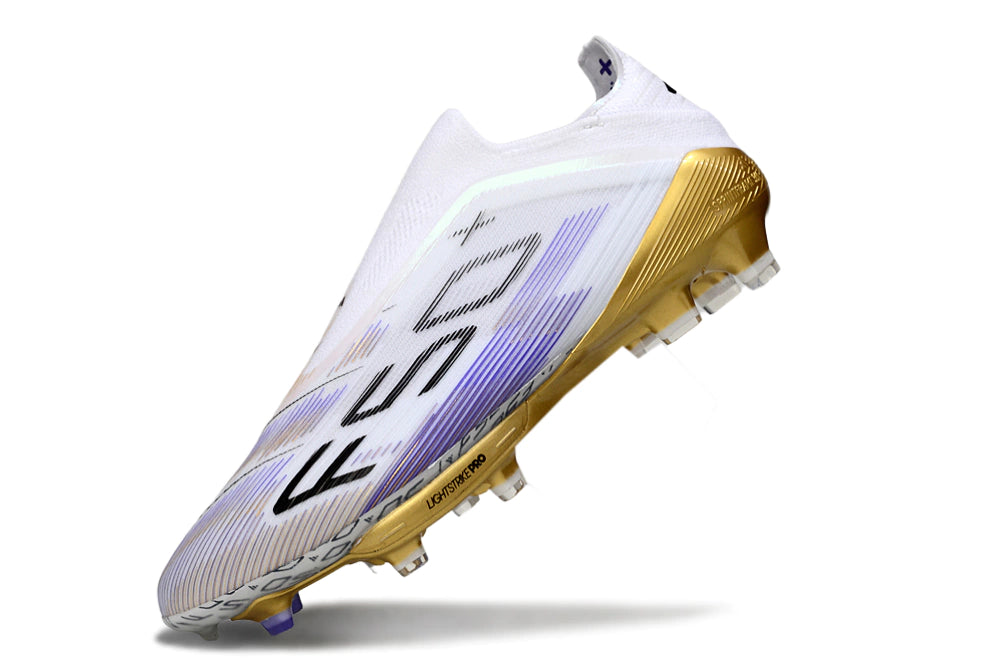 Chuteira Adidas F50+ Elite Campo - Branco/Dourado