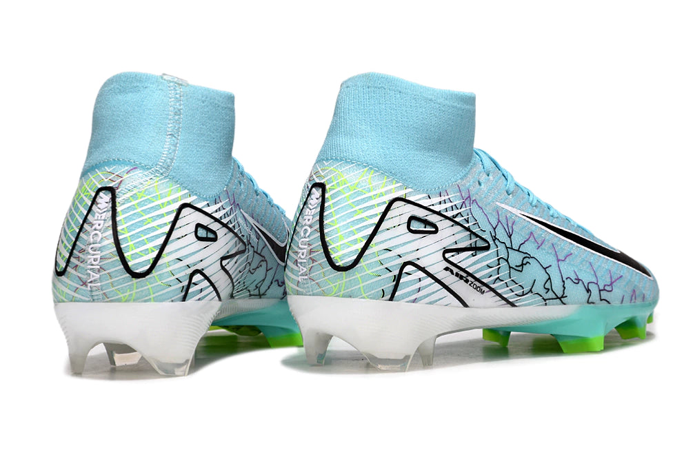 Chuteira Nike Air Zoom Mercurial Superfly 10 Elite Campo - Azul/Branco