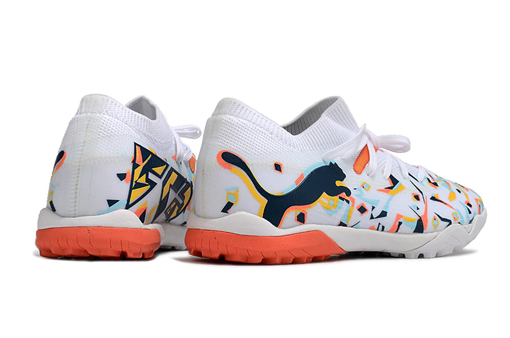 Chuteira Puma Future Match Society TF - Branco/Laranja