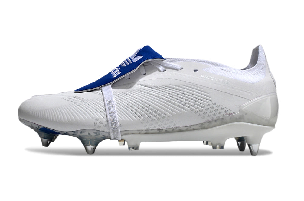 Chuteira Adidas Predator Elite Tongue SG - Branco/Azul