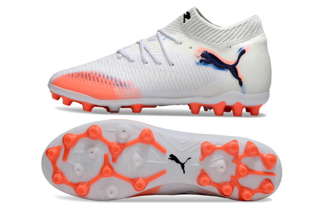 Chuteira Puma Future 8 MG - Branco/Laranja