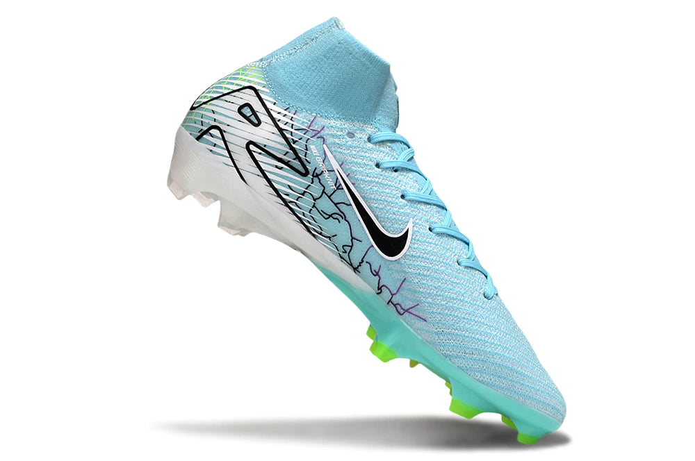 Chuteira Nike Air Zoom Mercurial Superfly 10 Elite Campo - Azul/Branco