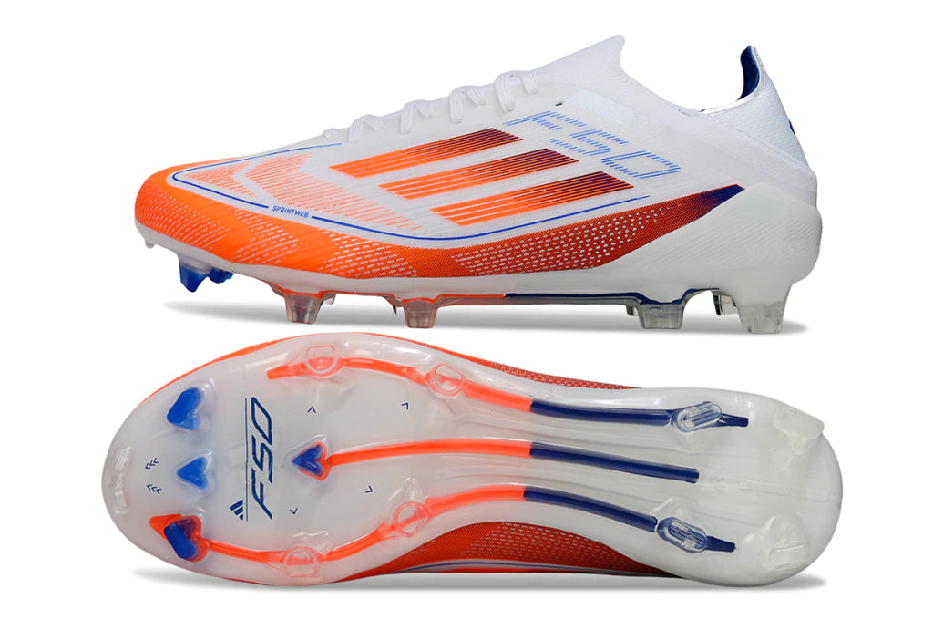 Chuteira Adidas F50 X Campo - Branco/Laranja