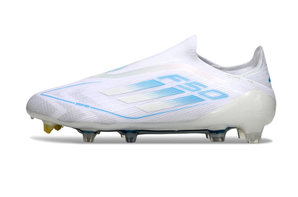 Chuteira Adidas F50 X Laceless Campo - Branco/Azul