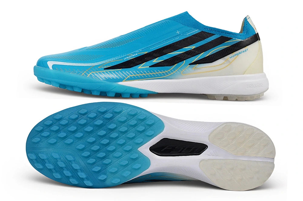Chuteira Adidas F50 Hyperfast Laceless TF - Azul