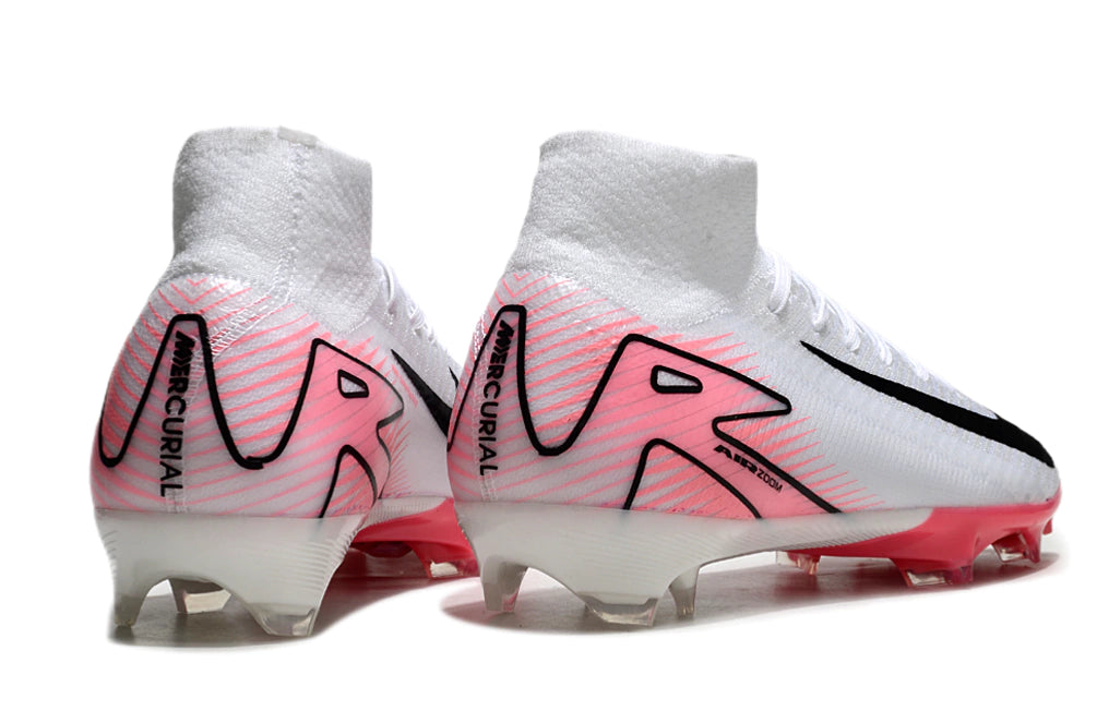 Chuteira Nike Air Zoom Mercurial Superfly 10 Elite Campo - Branco/Rosa