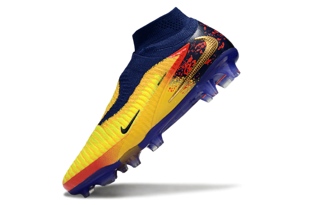 Chuteira Nike Phantom 6 Elite Botinha Campo - Amarelo/Azul