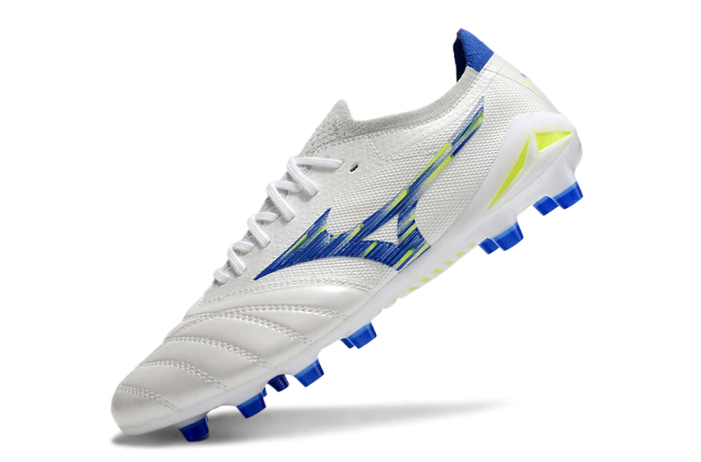 Chuteira Mizuno Morelia Neo 4 Campo - Branco/Azul/Verde