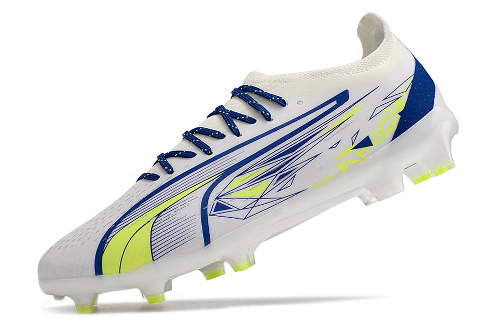 Chuteira Puma Ultra 5 Campo FG - Branco/Azul