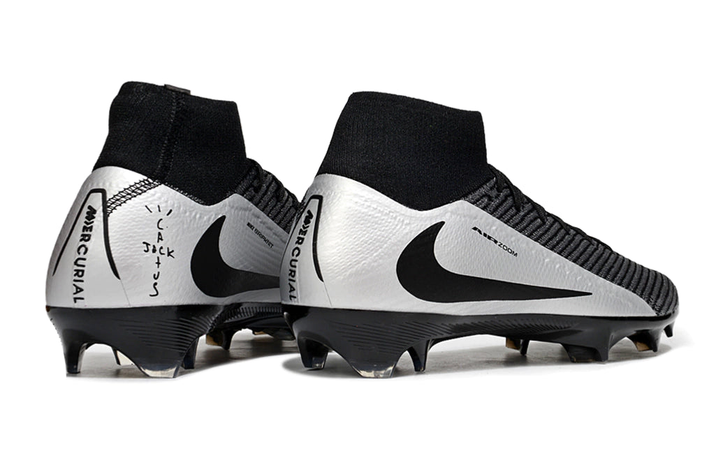 Chuteira Nike Air Zoom Mercurial Superfly 10 Elite Campo - Cinza/Branco