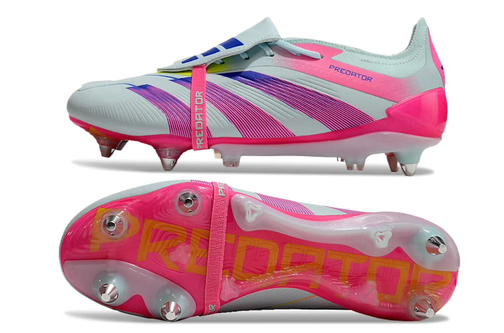 Chuteira Adidas Predator Elite Tongue SG - Rosa/Branco