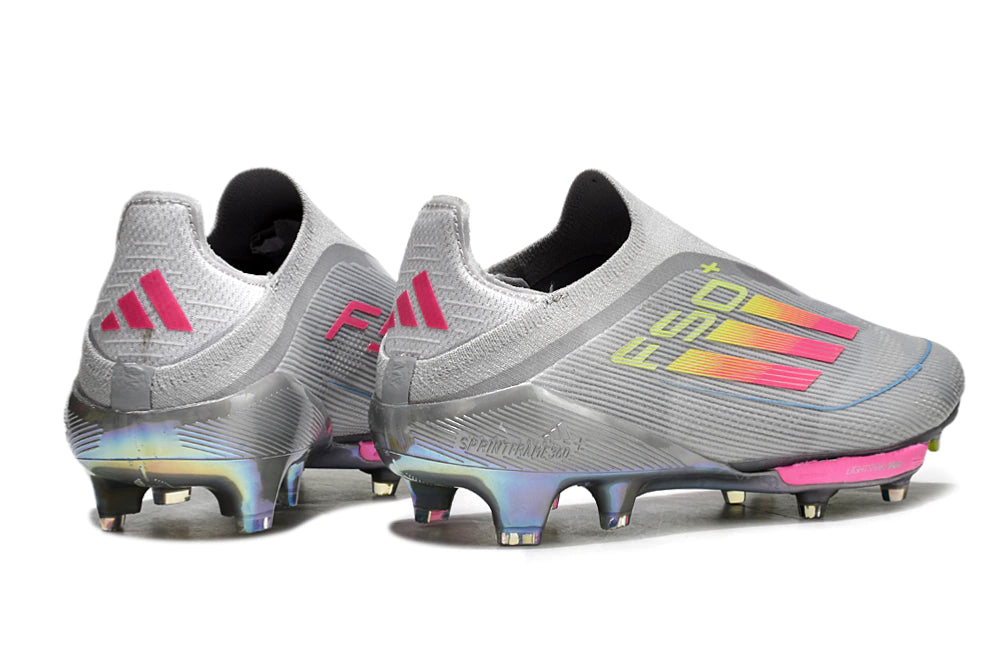 Chuteira Adidas F50+ Elite Campo - CInza/Rosa
