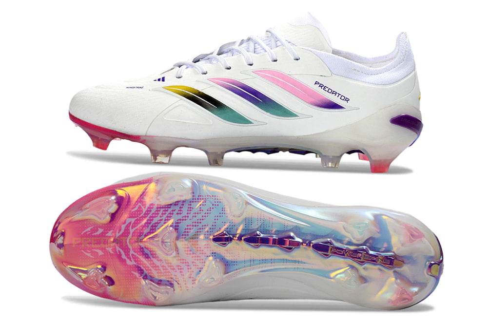 Chuteira Adidas Predator Elite 26 Campo FG - Branco/Rosa