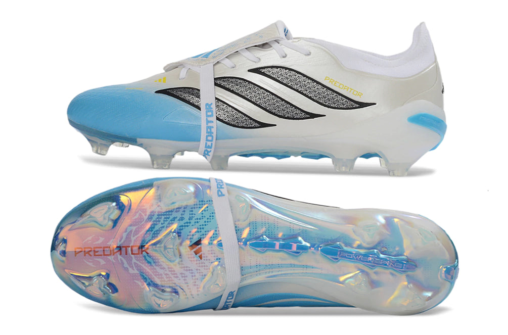 Chuteira Adidas Predator Tongue 26 Elite FG - Azul/Branco