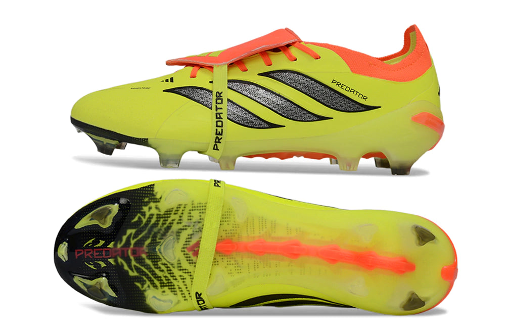 Chuteira Adidas Predator Tongue 26 Elite FG - Amarelo/Laranja