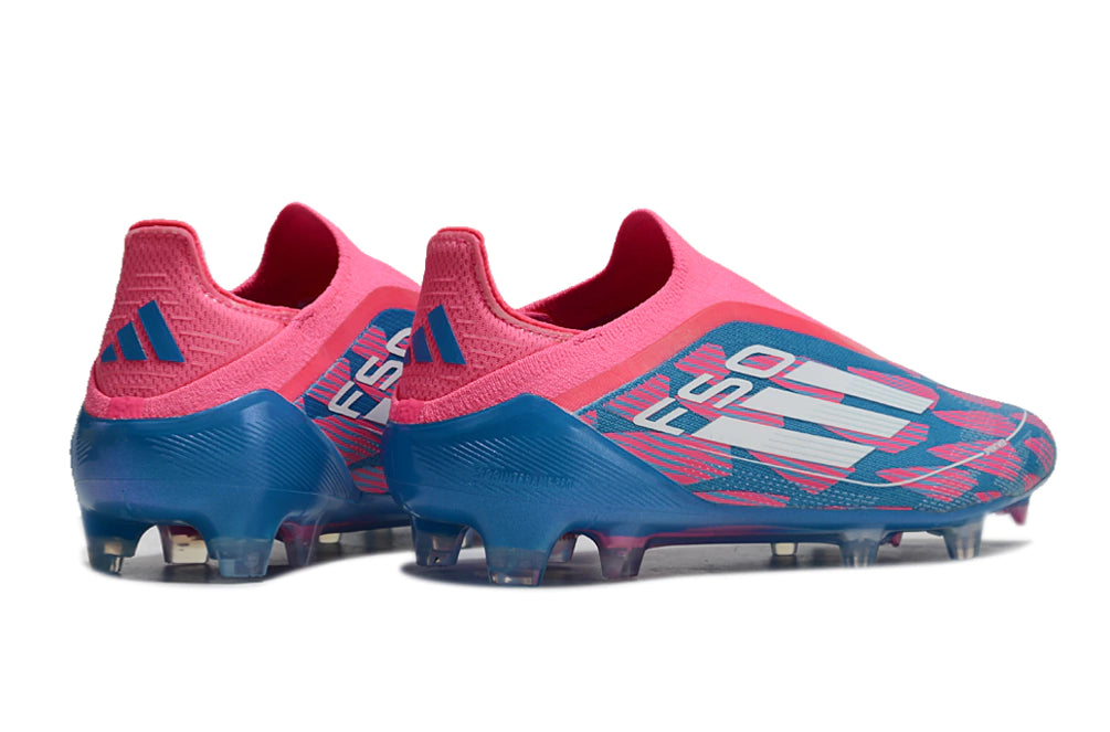 Chuteira Adidas F50 X Laceless Campo - Azul/Rosa