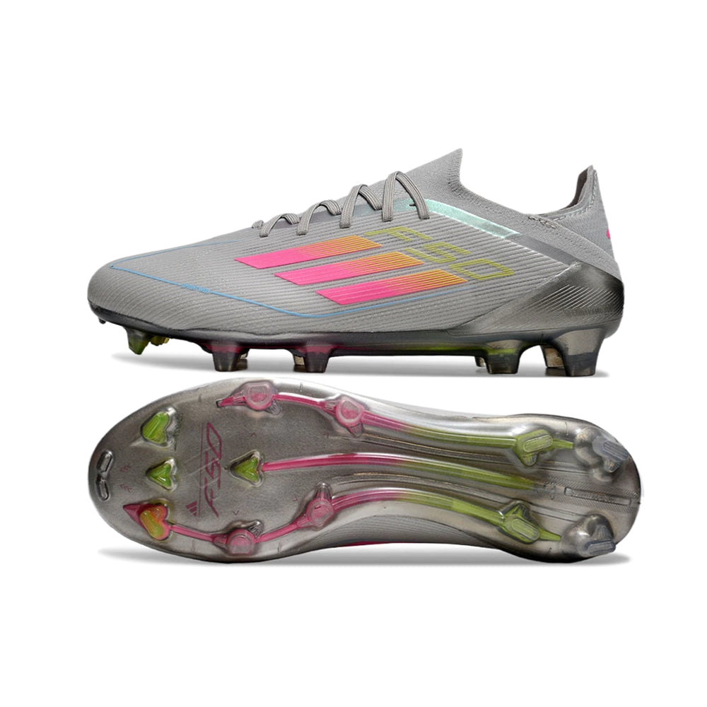 Chuteira Adidas F50 X Campo - Cinza/Rosa