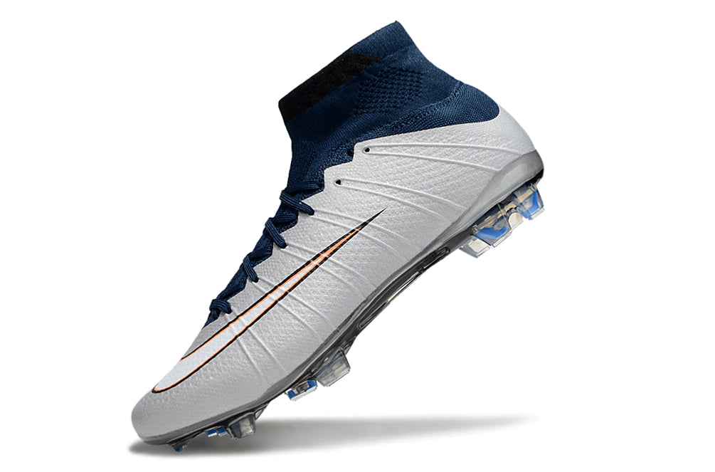 Chuteira Nike Mercurial Superfly 4 Elite Campo - Branco/Azul