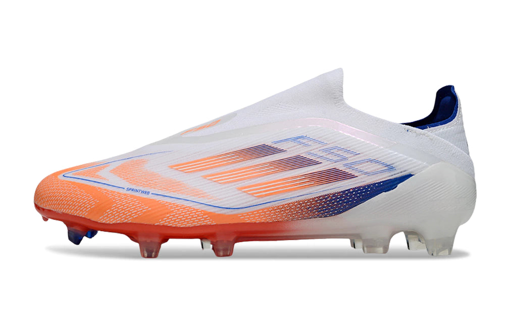 Chuteira Adidas F50 X Laceless Campo - Branco/Laranja