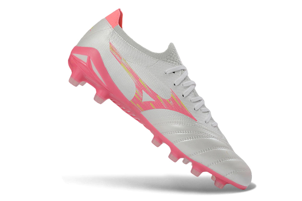 Chuteira Mizuno Morelia Neo 4 Campo - Branco/Rosa