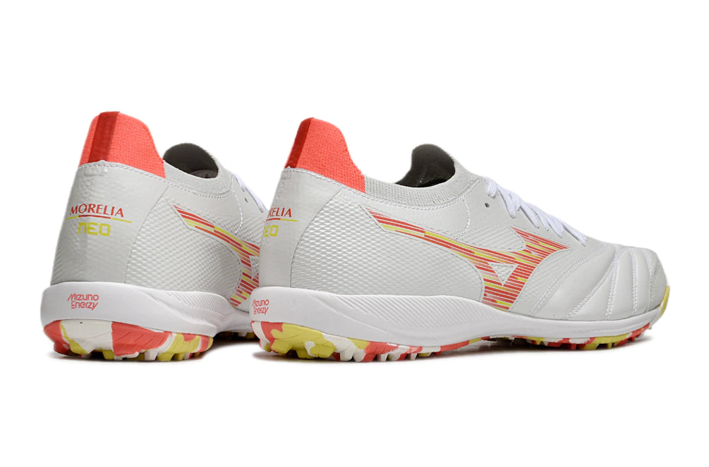 Chuteira Miuzno Morelia Neo Sala β Society - Laranja/Branco