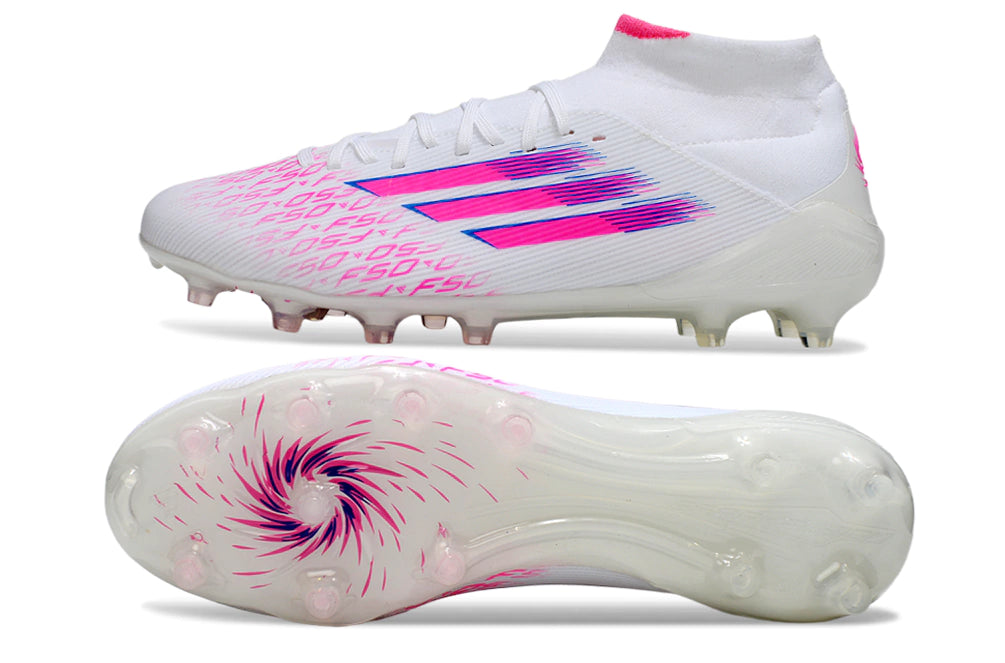 Chuteira Adidas F50 Elite Mid Campo - Branco/Rosa