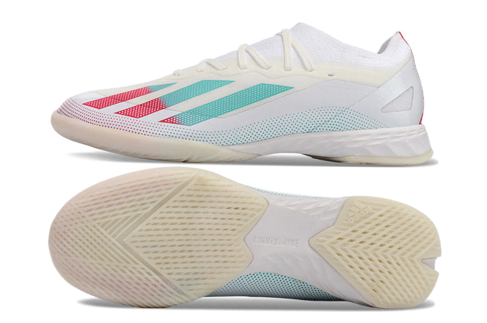 Chuteira Adidas X CrazyFast.1 Futsal - Branco/Azul