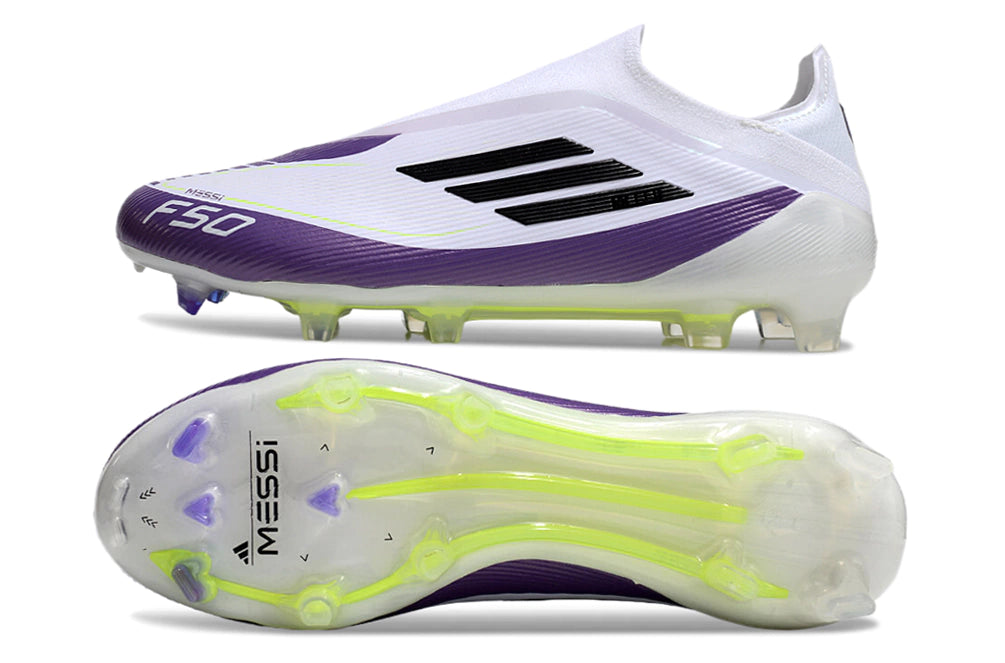 Chuteira Adidas F50 X Laceless Campo - Branco/Roxo