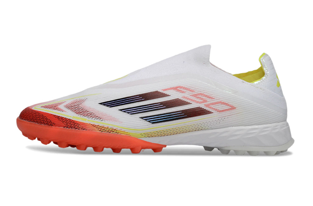 Chuteira Adidas F50 Pro Laceless Society - Branco/Laranja