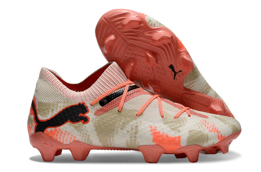Chuteira Puma Future 7 Ultimate Campo FG - Branco/Laranja