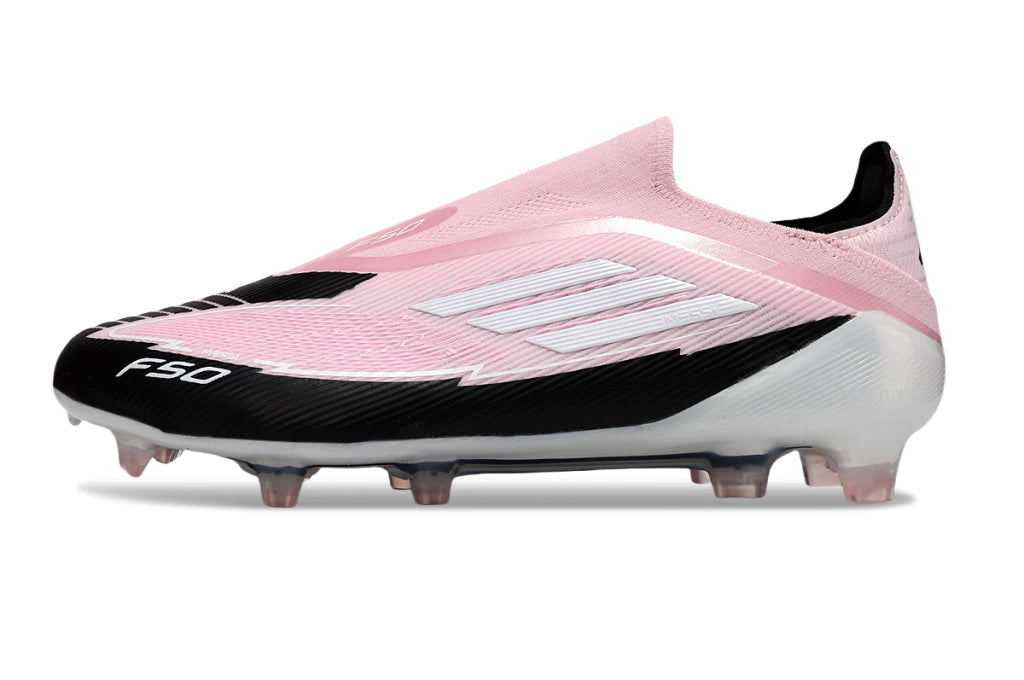 Chuteira Adidas F50 X Laceless Campo - Rosa/Branco