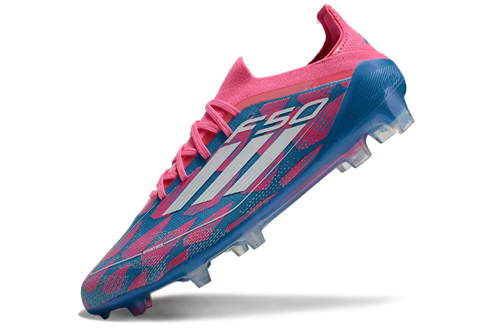 Chuteira Adidas F50 X Campo - Azul/Rosa