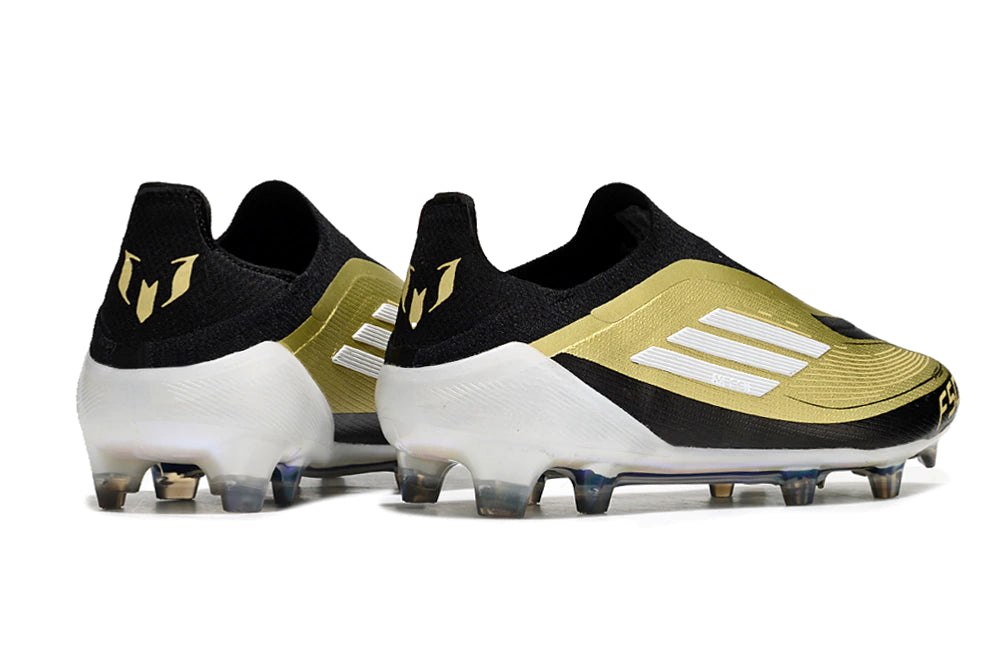 Chuteira Adidas F50 X Laceless Campo - Dourado/Preto/Branco