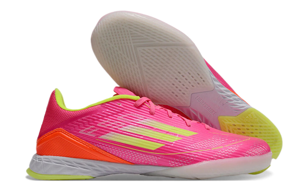Chuteira Adidas X F50 Futsal - Rosa/Branco/Verde