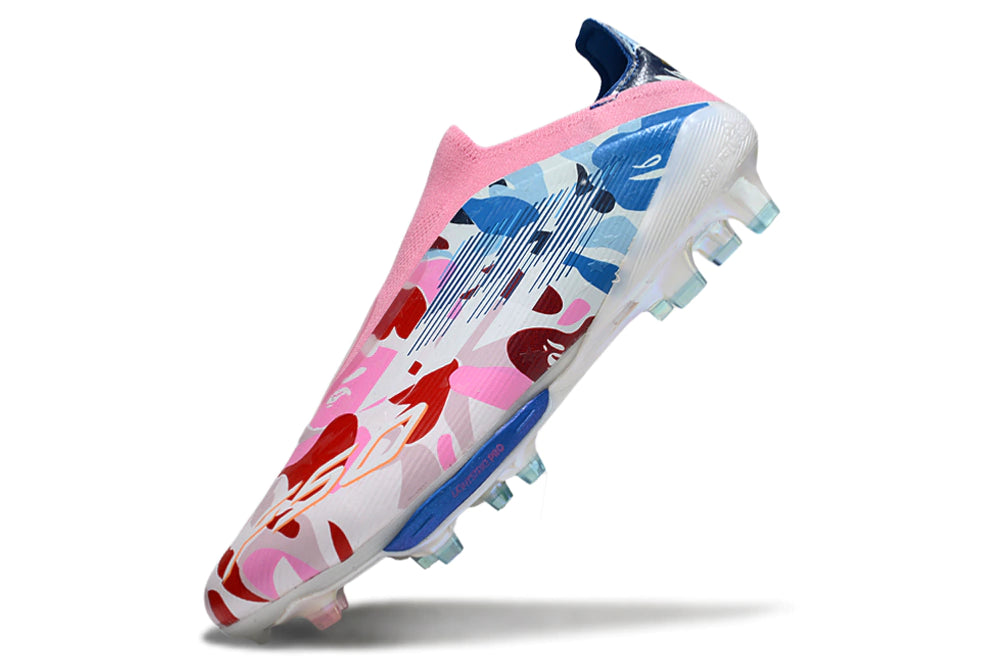 Chuteira Adidas F50+ Elite Campo - Rosa/Azul