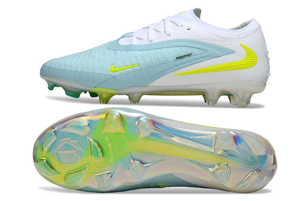 Chuteira Campo NIKE Phantom 6 Elite FG - Branco/Azul