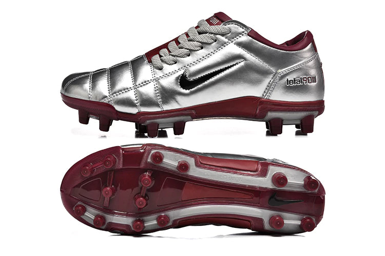 Chuteira Nike Total 90 Campo - Prata/Vermelho