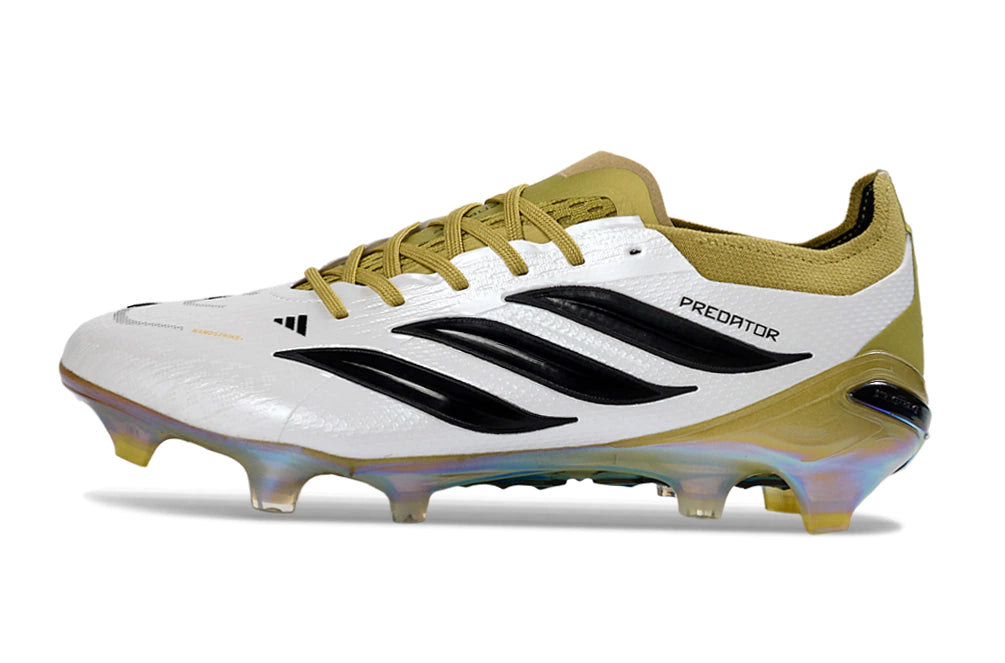 Chuteira Adidas Predator Elite 26 Campo FG - Branco/Dourado