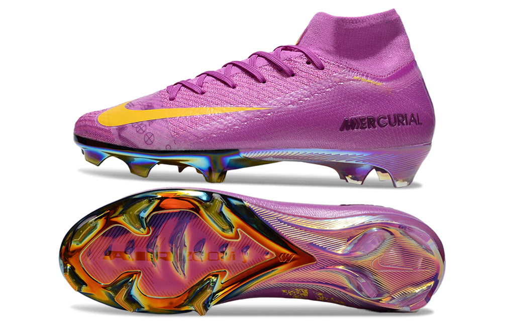 Chuteira Nike Air Zoom Mercurial Superfly 10 Elite Campo - Roxo/Laranja