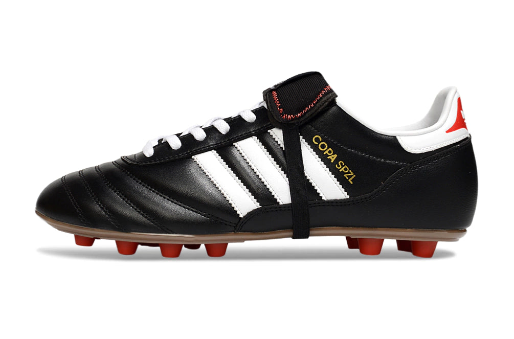 Chuteira Adidas Mundial Campo FG - Preto/Branco/Laranja/Bege