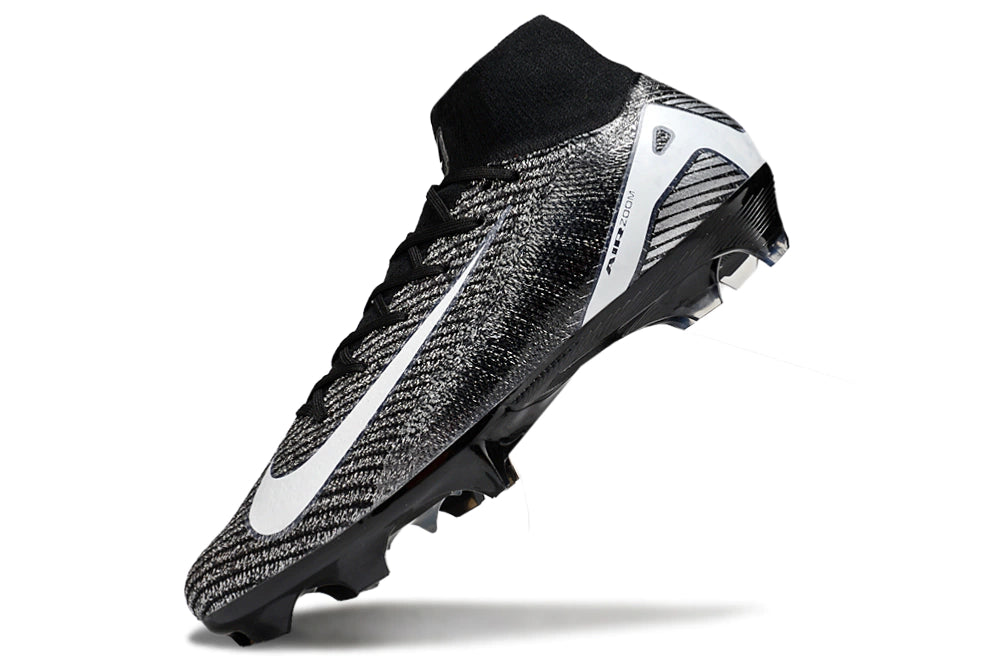 Chuteira Nike Air Zoom Mercurial Superfly 10 Elite Campo - Preto/Branco