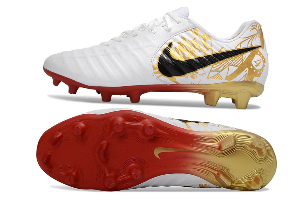 Chuteira Nike Tiempo Legend 7 Elite FG - Branco/Dourado