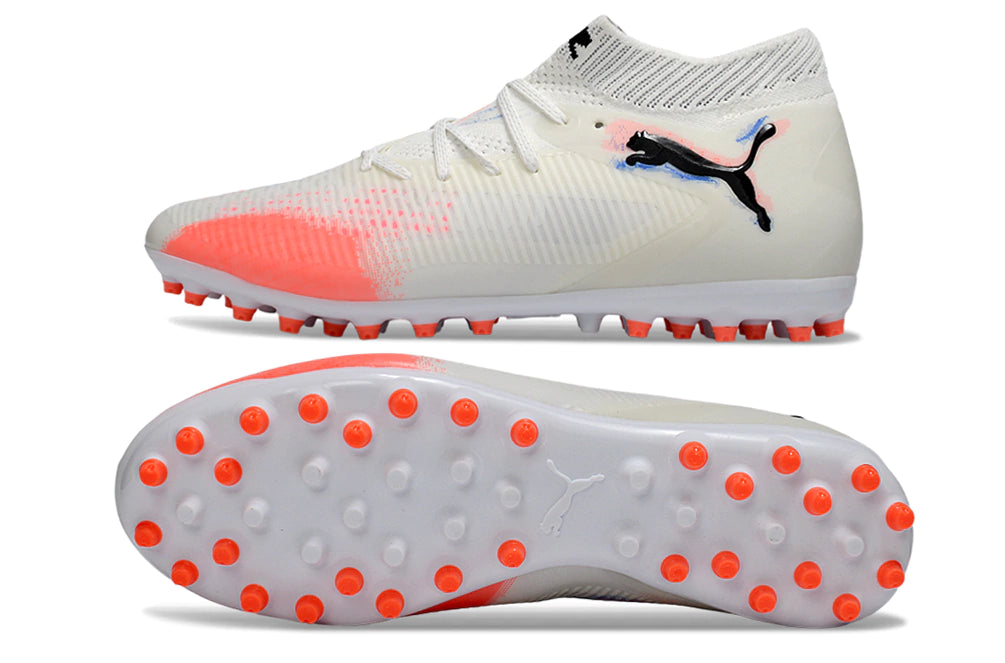 Chuteira Puma Future 8 Match MG - Branco/Laranja