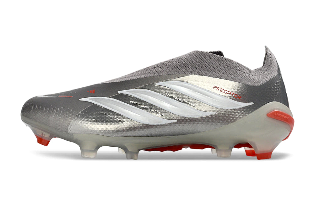 Chuteira Adidas Predator Laceless 26 Elite FG - Prata