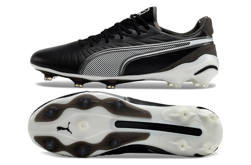 Chuteira Puma King Ultimate X FG - Preto/Branco