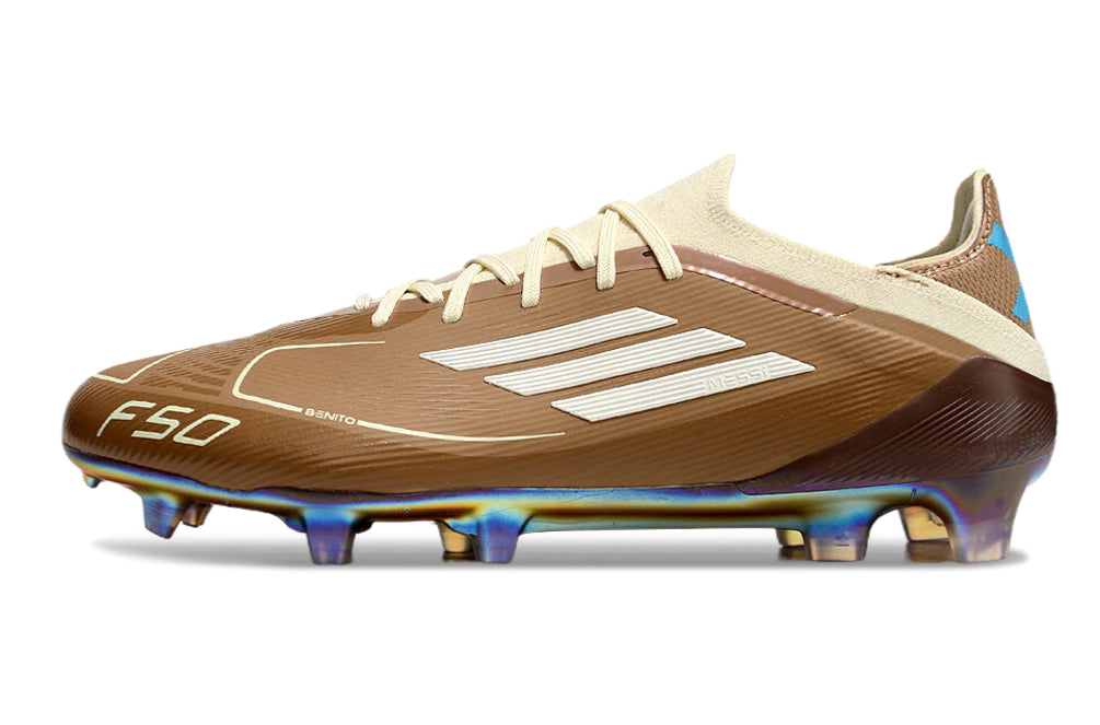 Chuteira Adidas F50 X Campo - Marrom/Branco