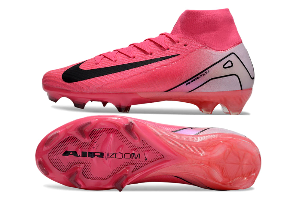 Chuteira Nike Air Zoom Mercurial Superfly 10 Elite Campo - Rosa/Preto