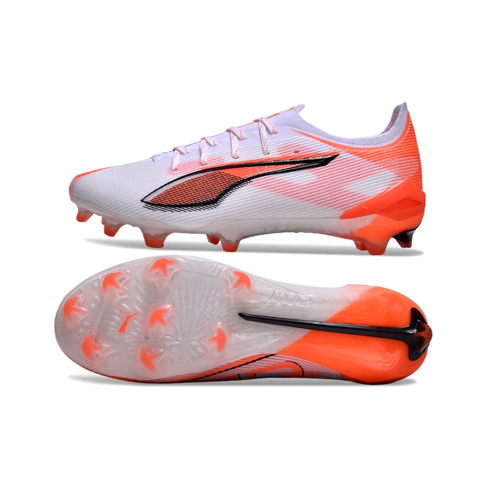 Chuteira Puma Ultra 5 Campo FG - Branco/Laranja