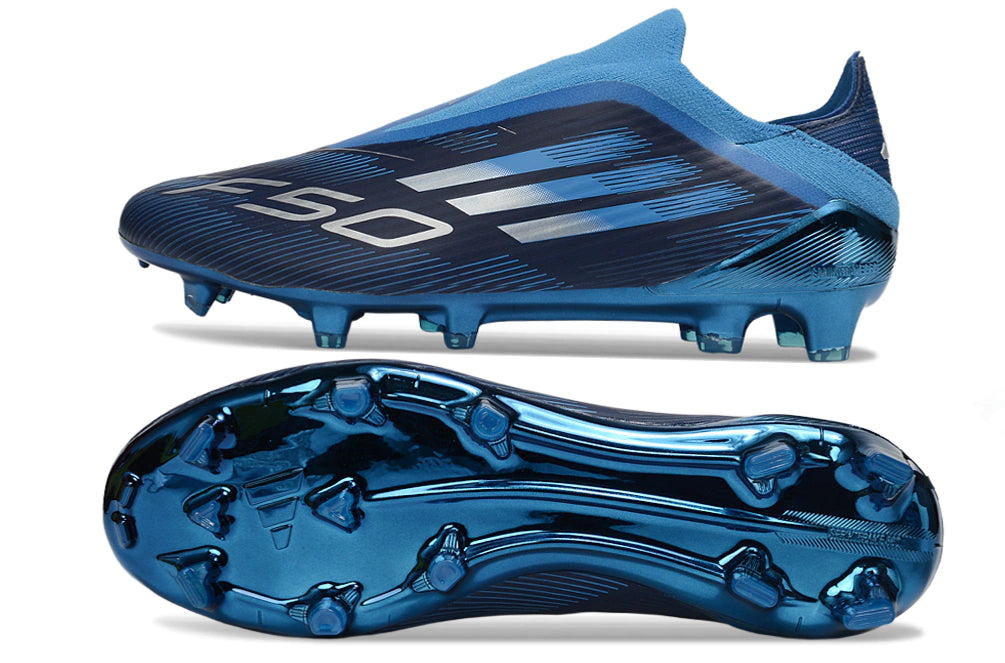 Chuteira Adidas F50 X Laceless Campo - Preto/Azul